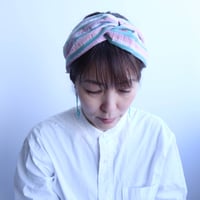 ピンクの春色ターバン