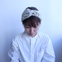 ベージュストライプターバン