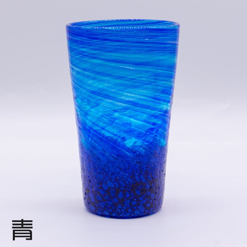 コバルトブルーの金箔装飾花瓶 コバルトブルーの金箔装飾花瓶