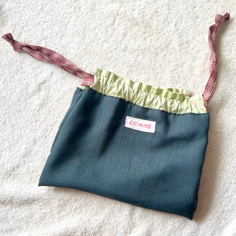 チャチャマンボ／人刺繍 巾着バッグ
