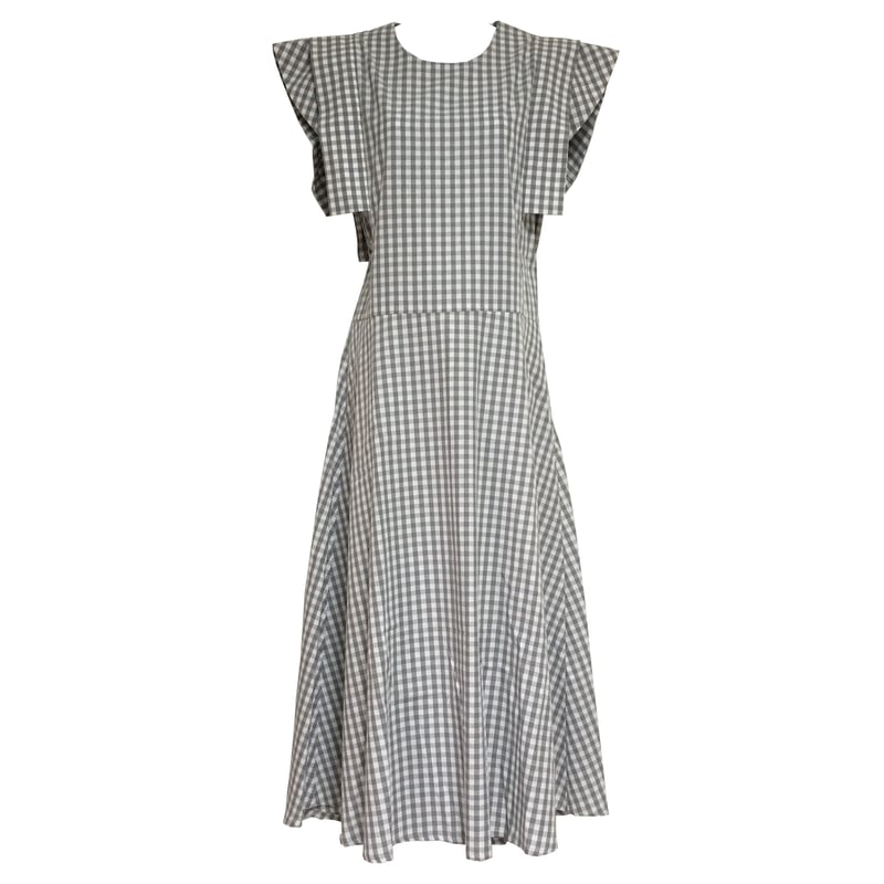 QFD／cotton dress gingham check grey | DOMA STORE