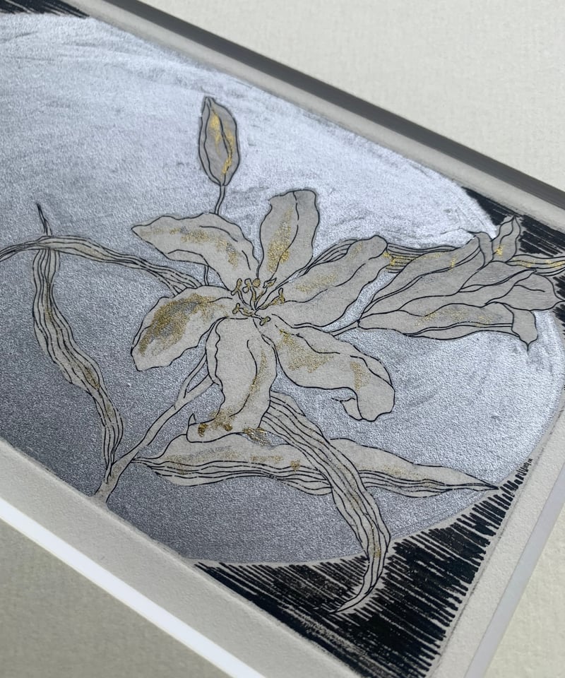 絵画 花絵 コーティング加工 G170 Yuko Kurihara 「百花の王」 A4 アートポスター CWプリント 〔アート