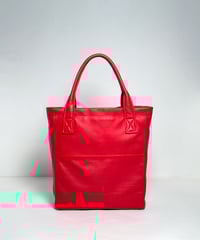 ハンドメイド レザートートバッグ / レッド　Handmade Leather Tote Bag / Magenta Red