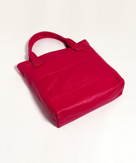 ハンドメイド レザートートバッグ / レッド　Handmade Leather Tote Bag / Magenta Red