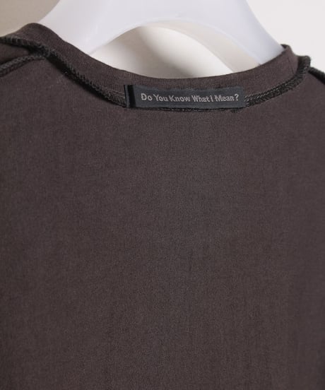 ナローネックバンドTシャツ - ショートスリーブ / ダークブラウン　Narrow Neckband Tee Shirts - Shortsleeve / Dark Brown