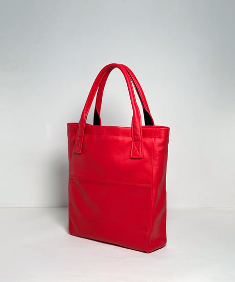 ハンドメイド レザートートバッグ / レッド　Handmade Leather Tote Bag / Magenta Red