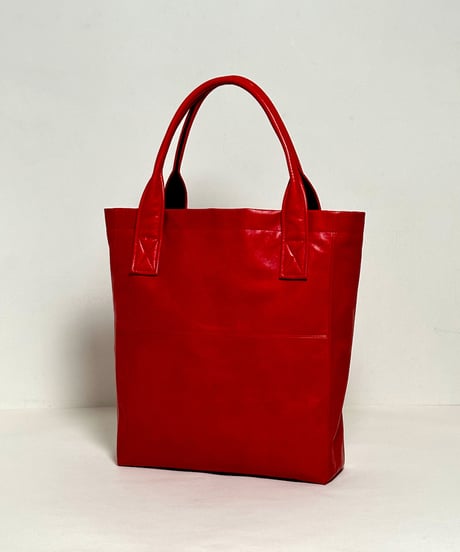 ハンドメイド レザートートバッグ / レッド　Handmade Leather Tote Bag / Red