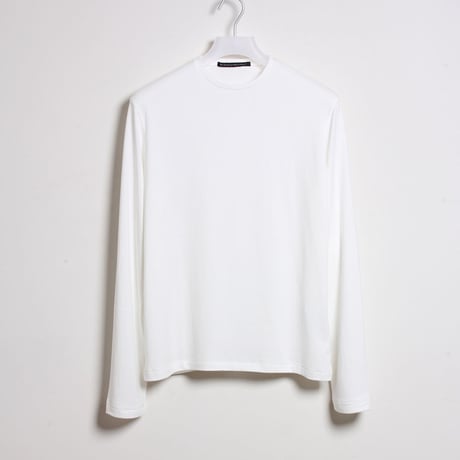ナローネックバンド Tシャツ - ロングスリーブ / オフホワイト　Narrow Neckband Tee Shirts - Longsleeve / Off White