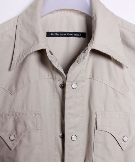 コットンポプリン ウエスタンシャツ / サンドベージュ　Cotton Poplin Western Shirts