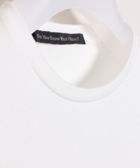 ナローネックバンド Tシャツ - ロングスリーブ / オフホワイト　Narrow Neckband Tee Shirts - Longsleeve / Off White
