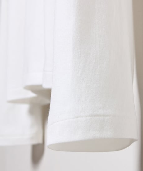 ナローネックバンド Tシャツ - ロングスリーブ / オフホワイト　Narrow Neckband Tee Shirts - Longsleeve / Off White