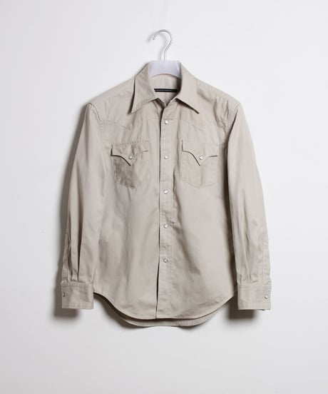 コットンポプリン ウエスタンシャツ / サンドベージュ　Cotton Poplin Western Shirts