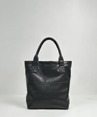 ハンドメイド レザートートバッグ / ブラック　Handmade Leather Tote Bag / Black