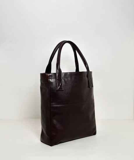 ハンドメイド レザートートバッグ / ダークブラウン　Handmade Leather Tote Bag / Brown