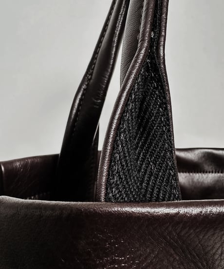 ハンドメイド レザートートバッグ / ダークブラウン　Handmade Leather Tote Bag / Brown