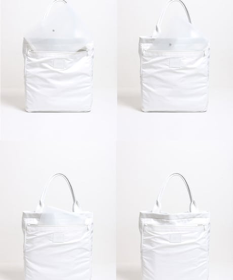 ハンドメイド レザートートバッグ / ホワイト　Handmade Leather Tote Bag / White