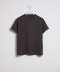 ナローネックバンドTシャツ - ショートスリーブ / ダークブラウン　Narrow Neckband Tee Shirts - Shortsleeve / Dark Brown