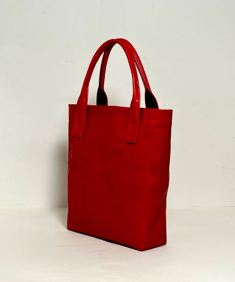 ハンドメイド レザートートバッグ / レッド　Handmade Leather Tote Bag / Red
