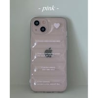 【our store stock】lettering padding case pink