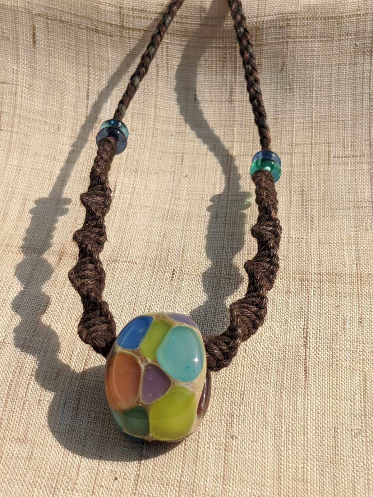 とんぼ玉ネックレス パッチワークのネックレス | たまもの