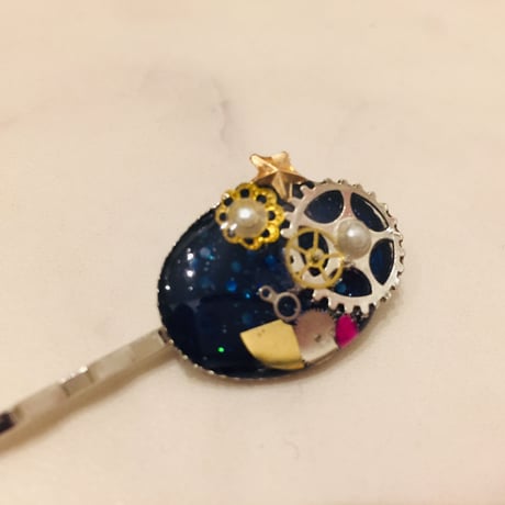 【クリアランスSALE 40%OFF】【gear series】歯車と星空のヘアピン
