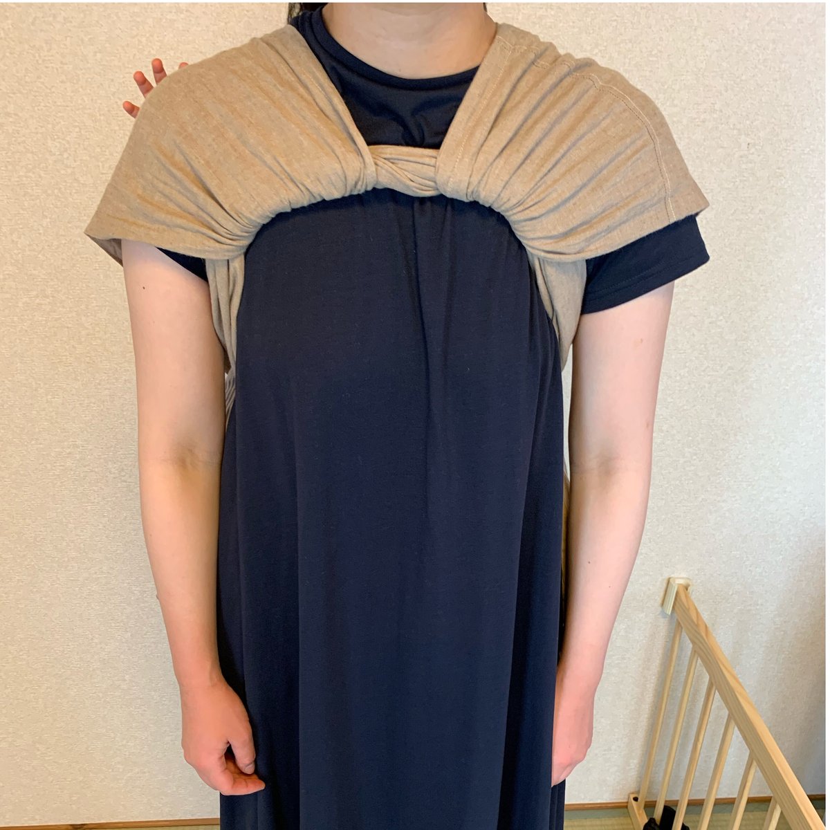 【希少　美品】おんぶりん　おんぶ紐　リネン製 スリング グレー 希少美品】おんぶりんおんぶ紐リネン製 スリング グレー