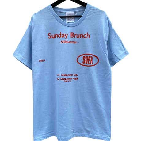 summer / sunday brunch TEE / Powder blue×Orange