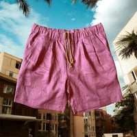 BUSCAPE / LINEN BUGGY SHORTS / Camellia Pink