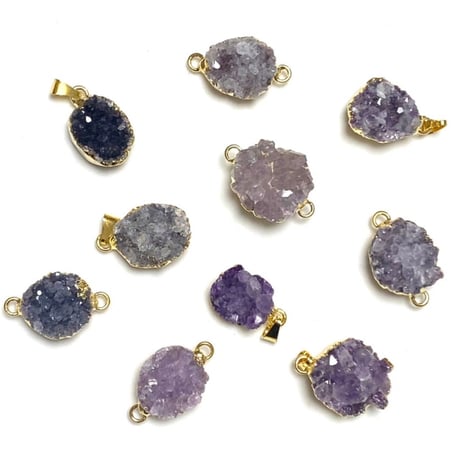 高品質❣️アメジスト クラスター レッド系　金色系　2点セット 高品質❣️アメジスト クラスター レッド系 金色系 2点セット