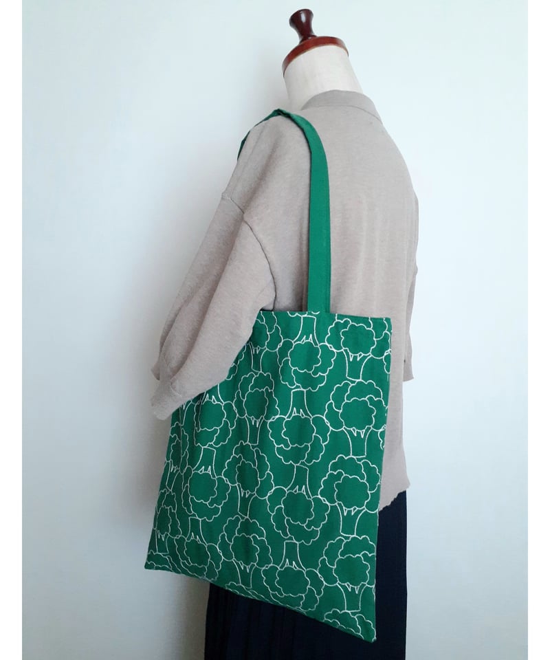 刺繍のトートバッグ〈ブロッコリー・グリーン〉 | 服と小物 ナカザワ