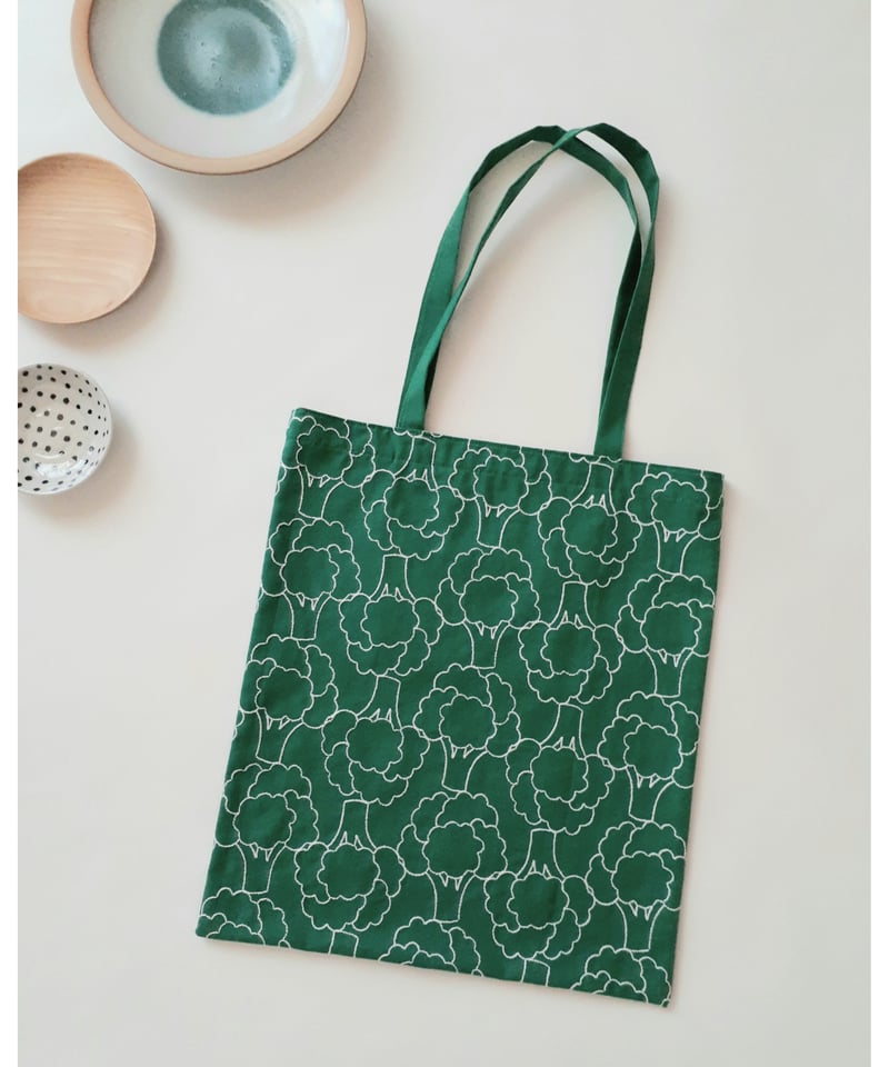 刺繍のトートバッグ〈ブロッコリー・グリーン〉 | 服と小物 ナカザワ