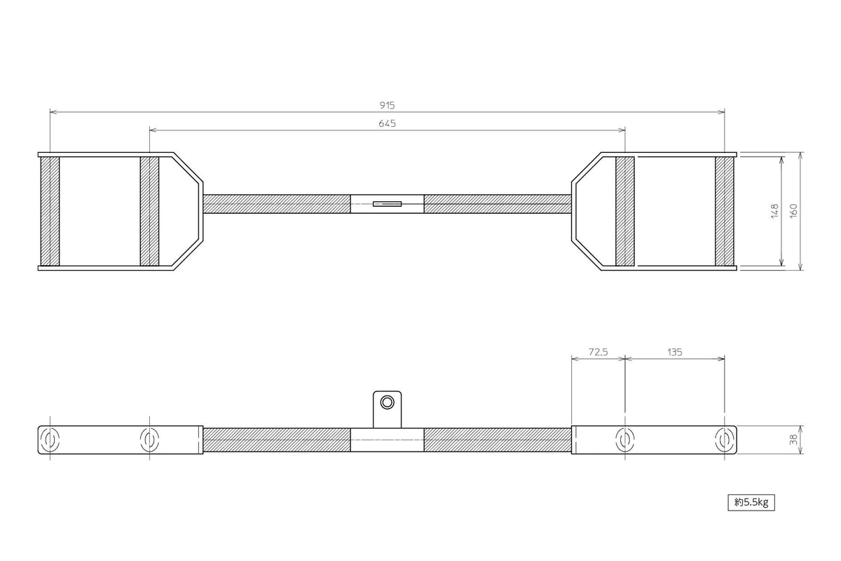 Double oval grip parallel down shaft(ダブル オーバル グ