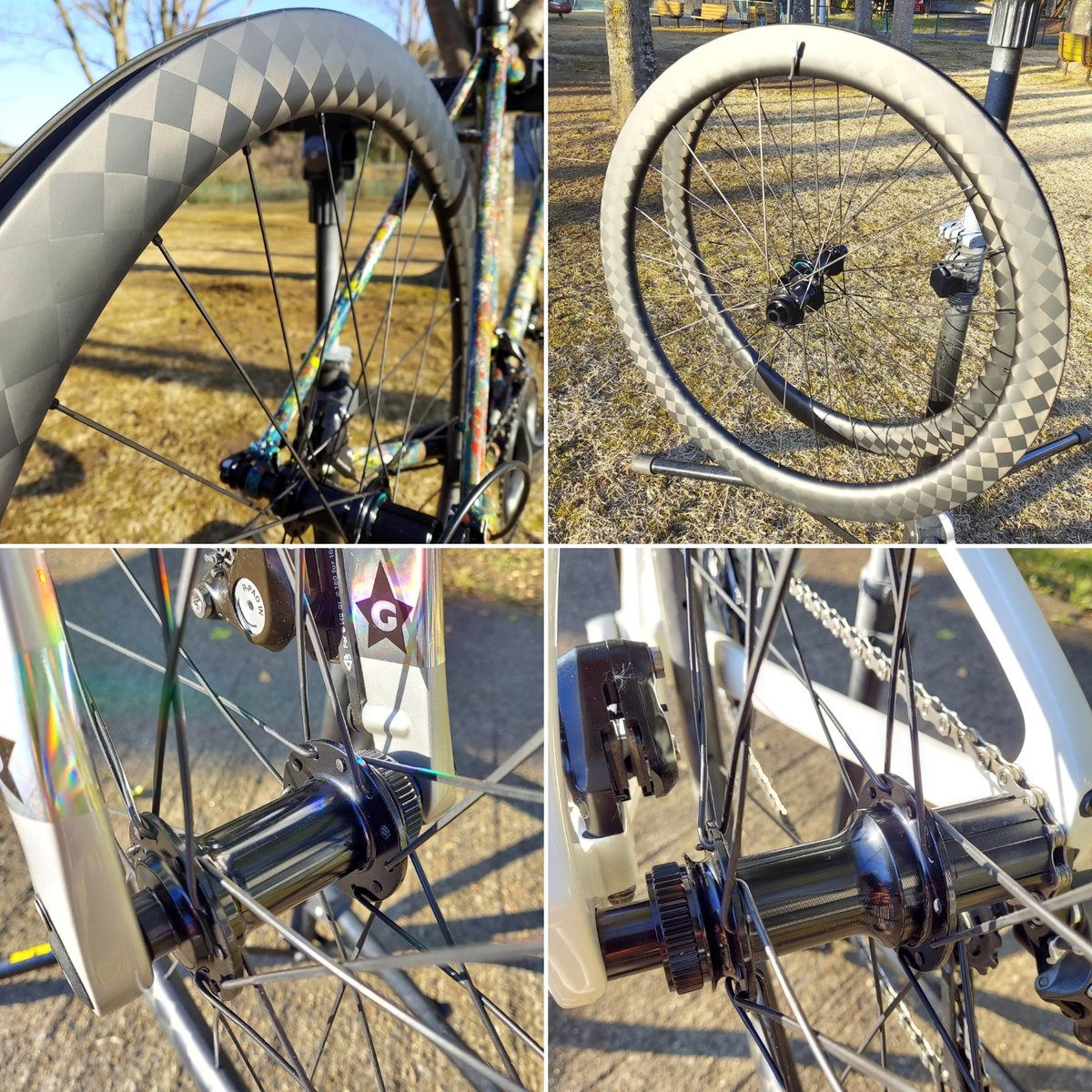1点物⭐新品ディスクロードバイク用のカーボンホイール前後 1点物⭐新品ディスクロードバイク用のカーボンホイール前後