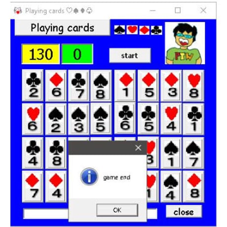 Memory weakness game(PB神経衰弱ゲーム)無料0\ source同梱