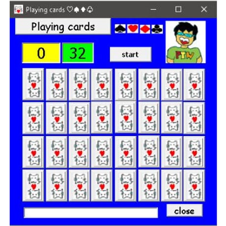Memory weakness game(PB神経衰弱ゲーム)無料0\ source同梱