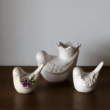 Vintage Rosa Ljung/小鳥ホワイト/ローサユング/pot260102