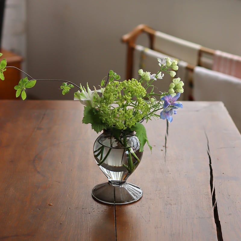 ガラスベース S クリア・グレー flower vase 花器 | piccolina | ピ