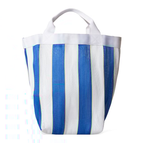 and packable tote bag/ blue&white