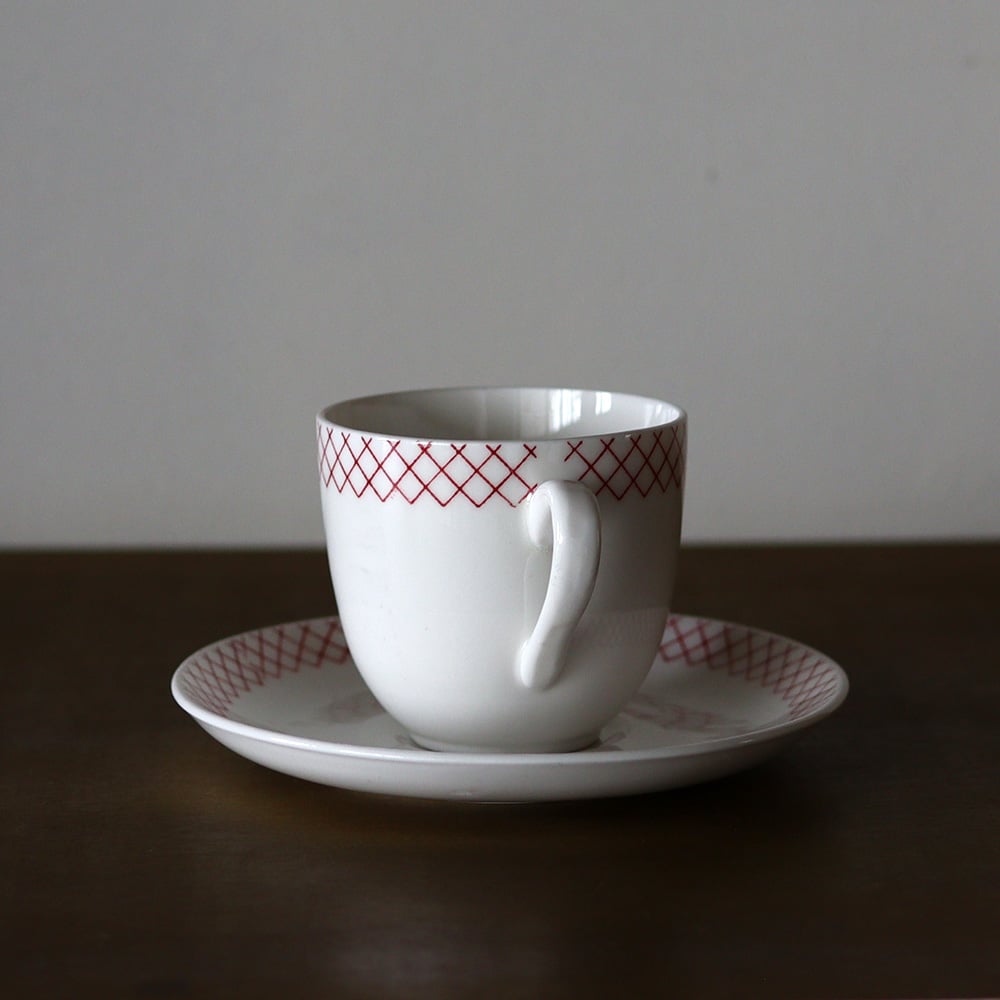 VINTAGE Gustavsberg Nät cup&saucer[pot250501] グ