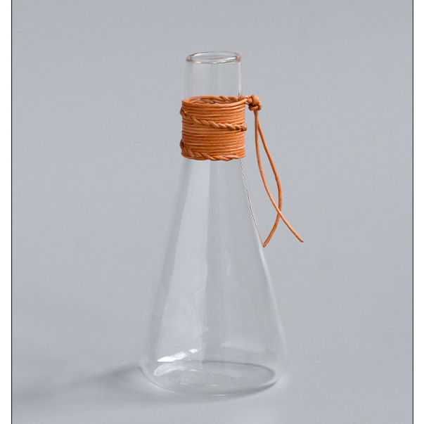 3点　nara　装飾的な陶器製フラスコ型花瓶 レザー ガラス flower vase 花器 三角 | piccolina | ピッコリーナ