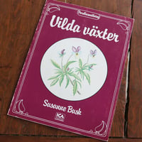 Vinatge 北欧スウェーデン1983年 磁器の絵付け図案集『Porslinsmålning : Vilda växter』/ ボタニカルアート 植物画 洋書ディスプレイ