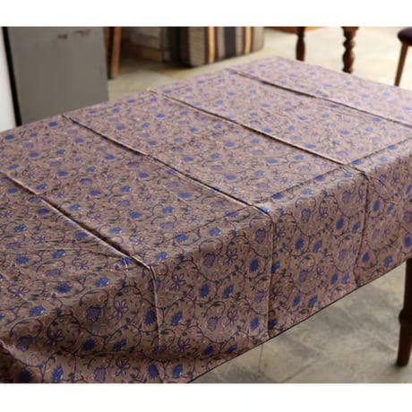 インド・ブロックプリント・テーブルクロス140cm×230cm マルチ