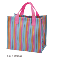Lila& Fleur Box tote bag/ sax×pink