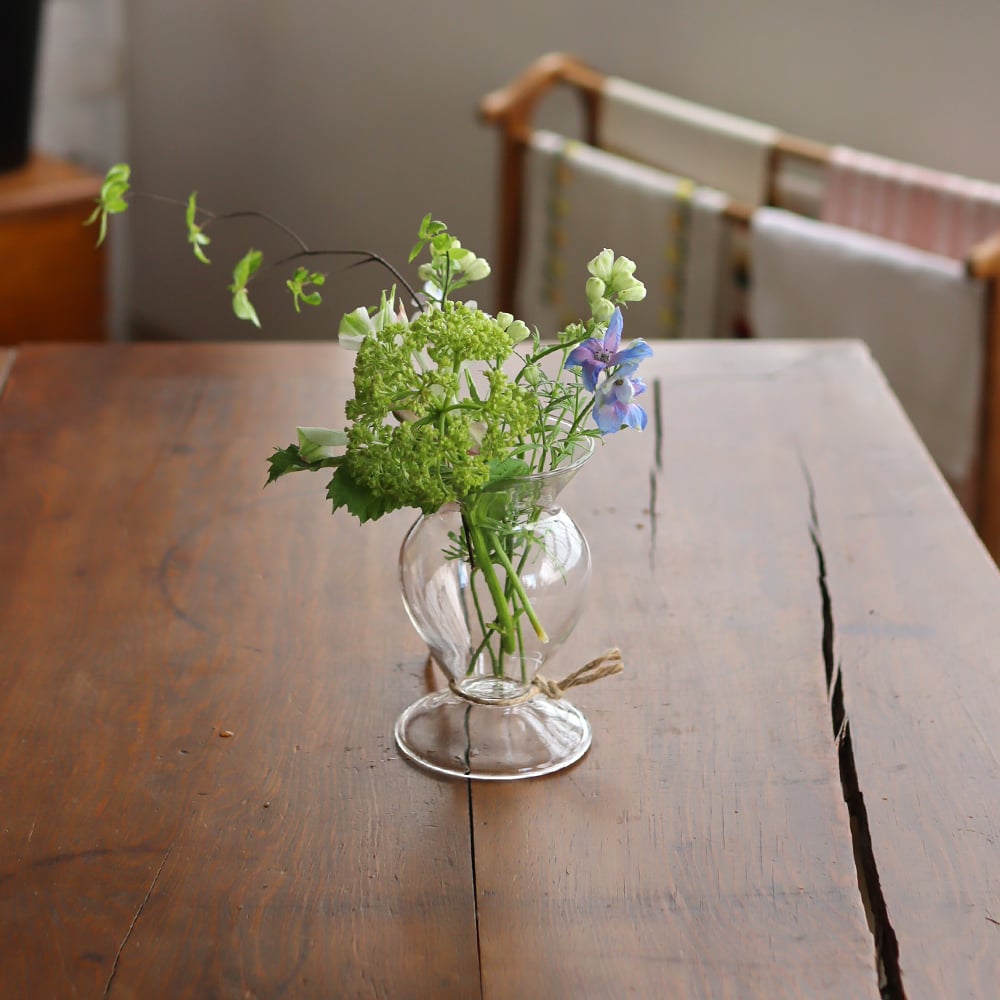ガラスベース S クリア・グレー flower vase 花器 | piccolina | ピ