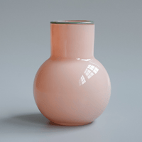 ガラスベース M ピンク×グリーン flower vase 花器