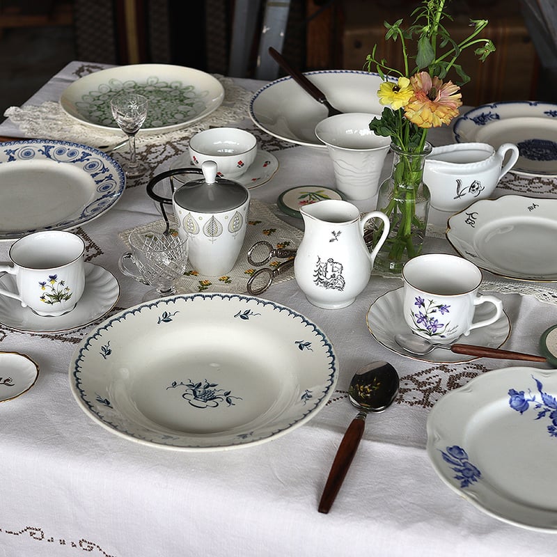 Vintage SWEDEN FLOWER'S ヤグルマギク CUP&SAUCER 4 (po
