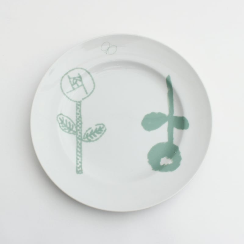 ミナ ペルホネン MINT GREEN FLOWER ミディプレート21cm | piccol