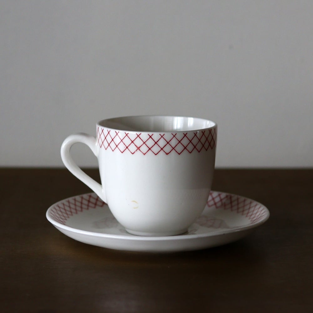 VINTAGE Gustavsberg Nät cup&saucer[pot250501] グ