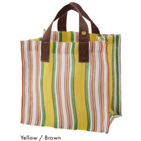 Lila& Fleur Box tote bag/ Yellow&Brown