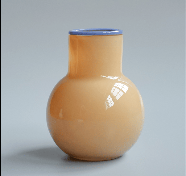 ガラスベース M クリーム×ブルー flower vase 花器 | piccolina |